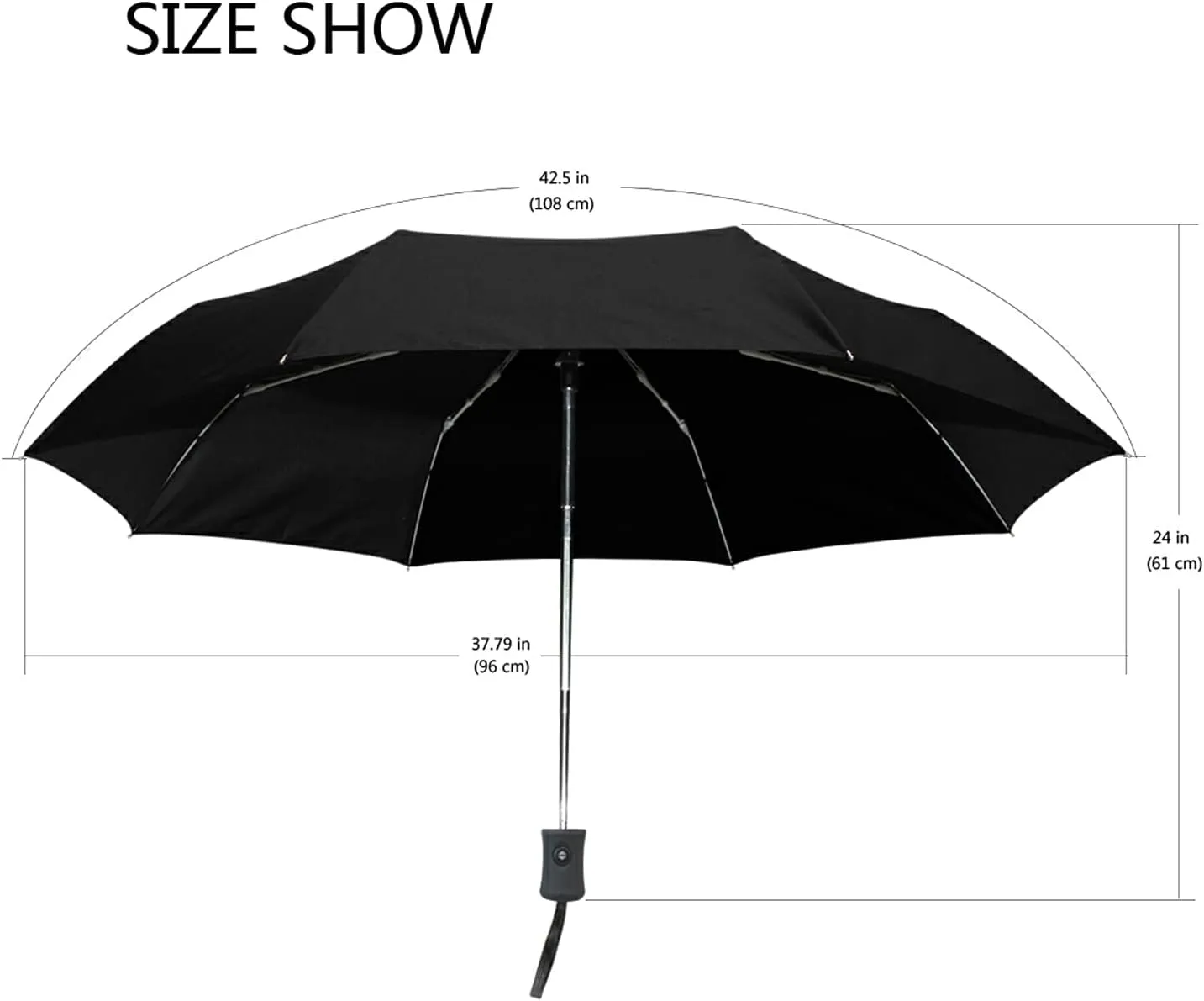 Automatic Folding Umbrella, Portable Strong Travel Rain Umbrella, Auto Open/Close Lightweight Compact Sun Anti-UV Parasol
