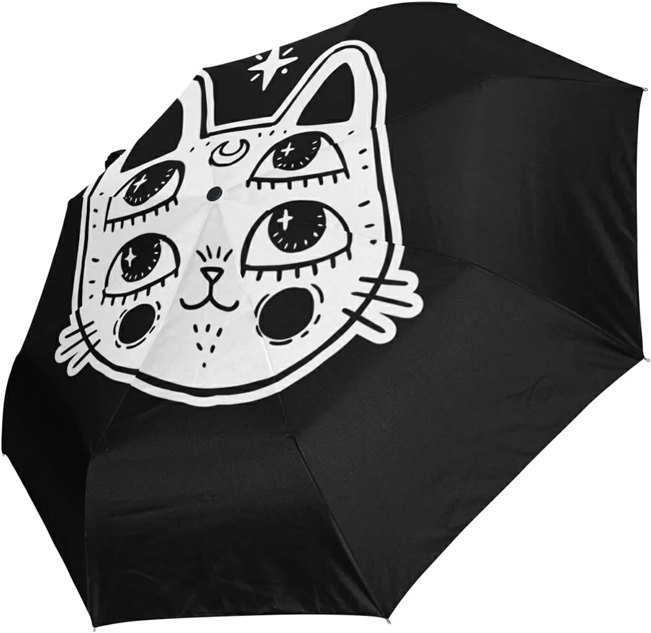 Automatic Folding Umbrella, Portable Strong Travel Rain Umbrella, Auto Open/Close Lightweight Compact Sun Anti-UV Parasol