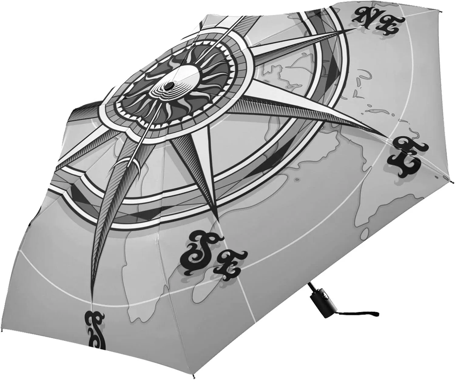 Automatic Lightweight Folding Umbrella, Auto Open/Close Portable Sun Travel Parasol, Compact Anti-UV Strong Rain Umbrella