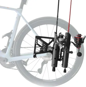 Aventik Bike Fishing Rod Holder for Bike Hold 2 Rods Easy to Mount Secure Stable Fishing Rod Rack for Bike 2 Pole Tube Fishing Pole Holders