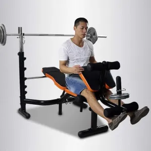 Barbell Squat Rack Stand Adjustable Height Solid Steel Bench Presses Folding Weight Table Dumbbell Bench Multifunctional Bench Press Weight Bench Barbell Rack Commercial Squat Rack Set