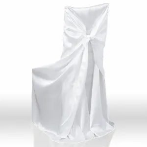 Bargain Satin Universal Chair Cover White