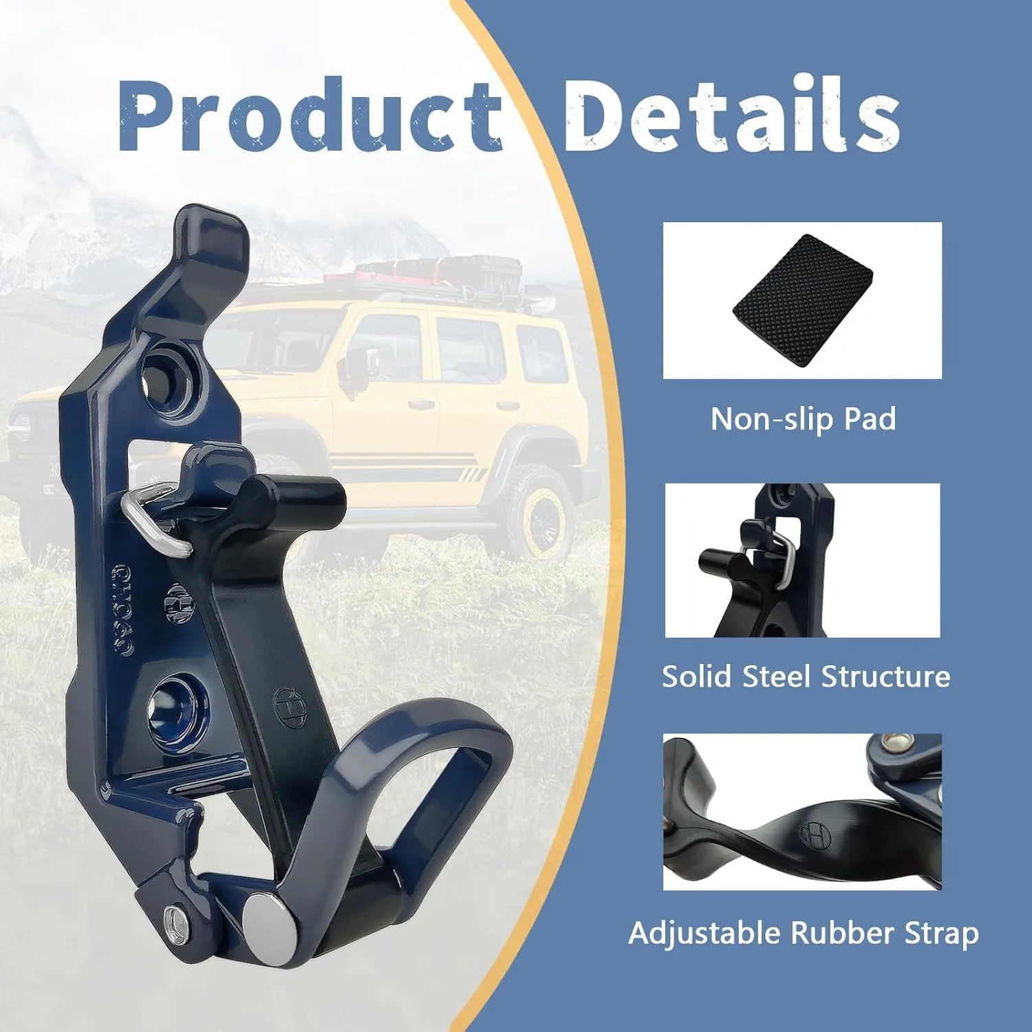 Bazen 6PCS Shovel Mount for Roof Rack Overland Gear Rotopax Mount Shovel Holder for Truck Tool Holder,Rubber Clamp Grip Mounting Kit Fits Shovel Holder Wall Mount, and Pole Clamp