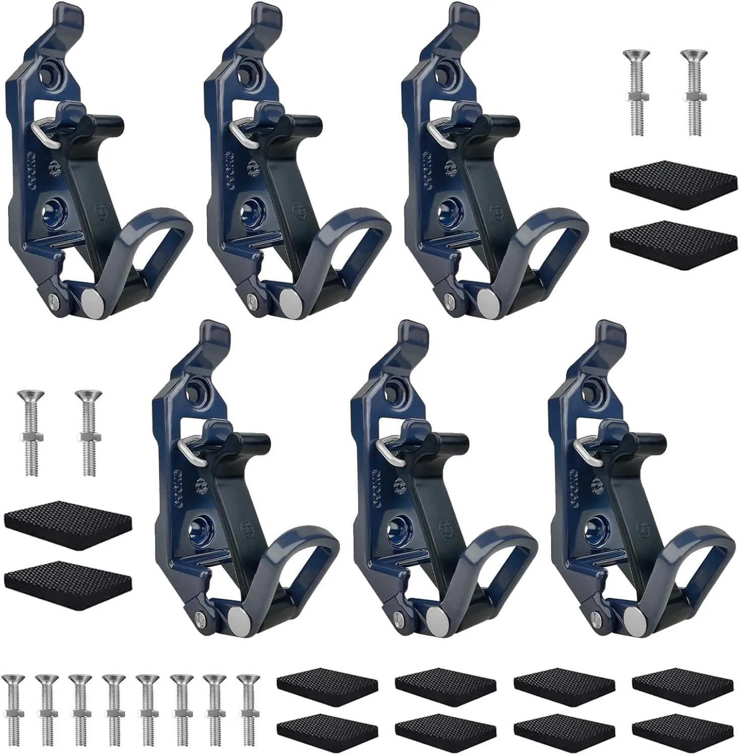 Bazen 6PCS Shovel Mount for Roof Rack Overland Gear Rotopax Mount Shovel Holder for Truck Tool Holder,Rubber Clamp Grip Mounting Kit Fits Shovel Holder Wall Mount, and Pole Clamp