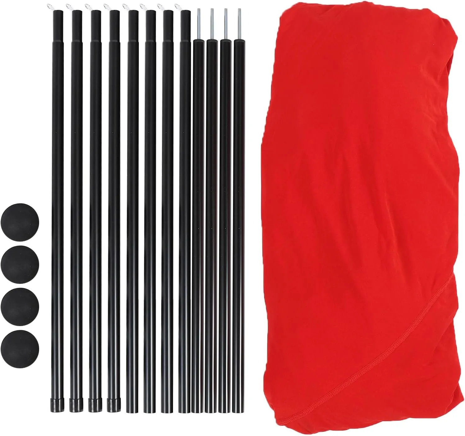 Beach Shade Sun Shelter, UPF50  4 Poles Beach Canopy Quick Setup Spacious with Carry Bag for Camping (Red)