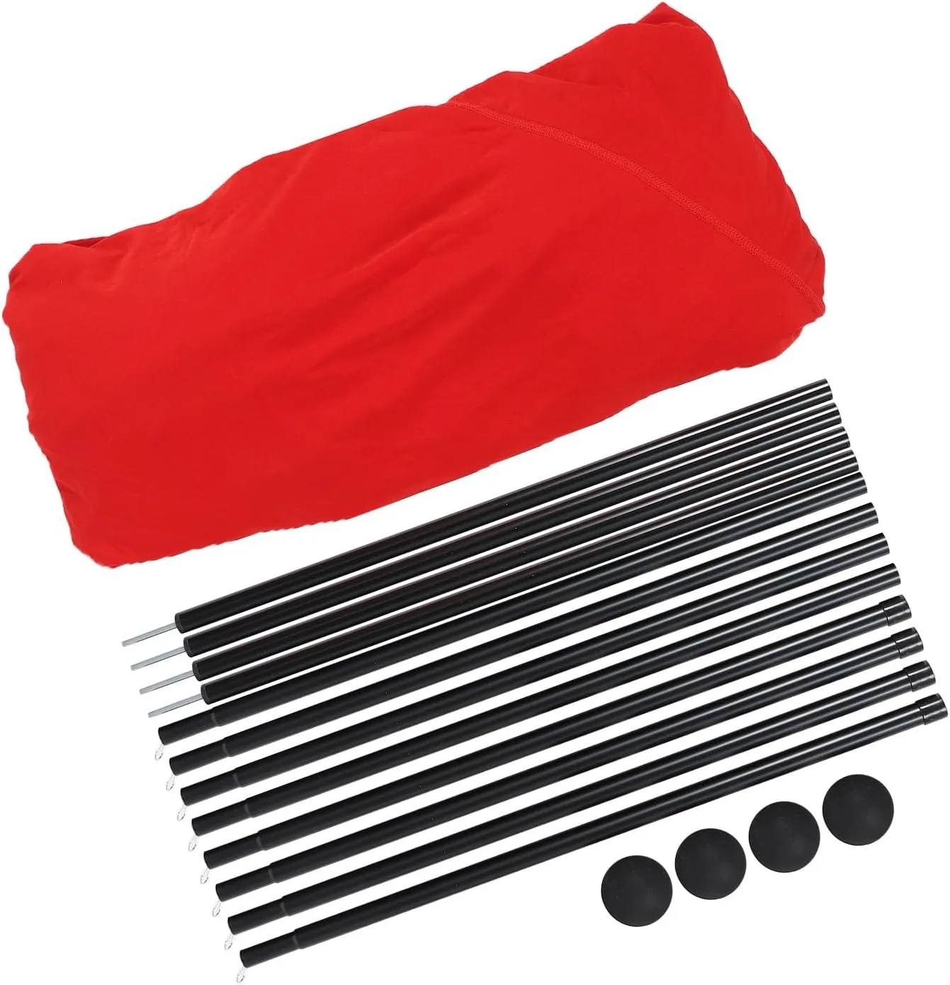 Beach Shade Sun Shelter, UPF50  4 Poles Beach Canopy Quick Setup Spacious with Carry Bag for Camping (Red)