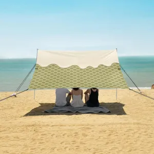 Beach Shade Tent with UPF50  UV Protection,Chocolate Melt on Green Wafer Lightweight Camping Sun Shelter for Outdoor,Camping Trips, Fishing, Backyard,Picnics,Easy Set Up and Carry 9x10.5 FT