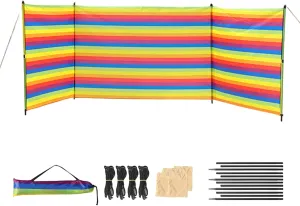 Beach Wind Blocker - Camping Privacy Screen, Outdoor Wind Blocker. Wind Screen for Beach, Shelter Barrier Windproof with Poles & Carry Bag, Outdoor Gear for Travel, Picnics, Party Supplies