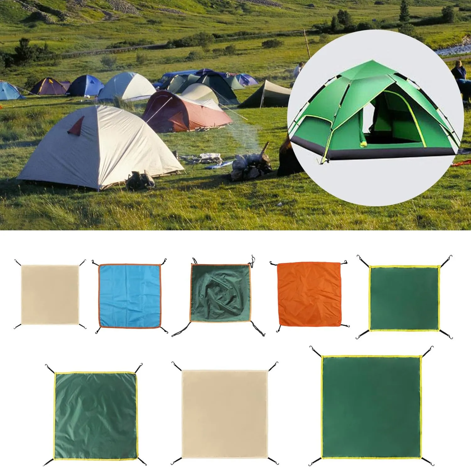 Beachs Tent Head Cloth Lightweight Camping Tarp Sunshades Shelter Rainproof Awning Outdoor Supplies
