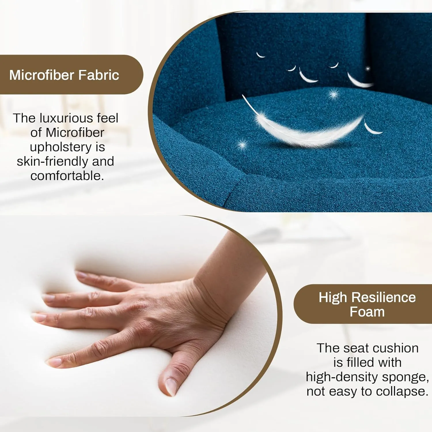 Bean Bag Sofa Chair with Ottoman, Comfy Microfiber Large Lazy Sofa with Footstool, Oversized Upholstered Fluffy Beanbag Chair with Memory Foam Filler for Living Room, Bedroom, Blue