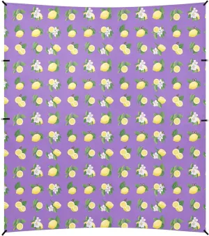 Beauty Lemon Fruit Purple Beach Tent UPF50  Lightweight Large Sun Shade with Sturdy Poles, Sandbags and Shovel for Camping Trips, Fishing, Backyard Fun or Picnics