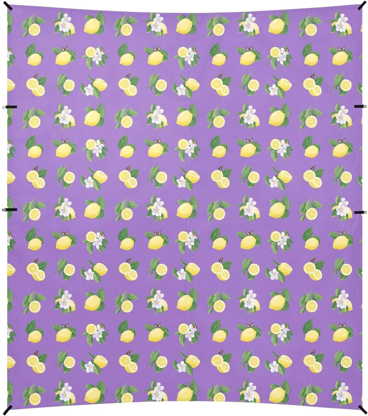 Beauty Lemon Fruit Purple Beach Tent UPF50  Lightweight Large Sun Shade with Sturdy Poles, Sandbags and Shovel for Camping Trips, Fishing, Backyard Fun or Picnics