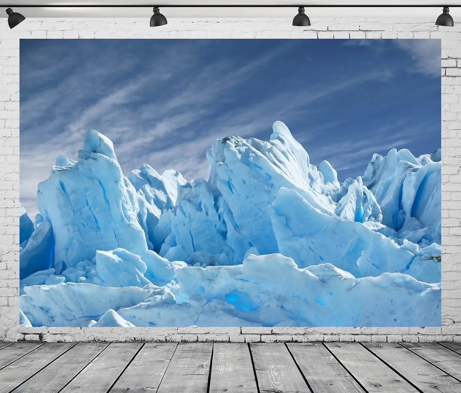 BELECO 20x10ft Fabric Glacier Mountains Backdrop White Iceberg Backdrops for Photography Snow Mountain North Pole Background Portrait Photoshoot Studio Props