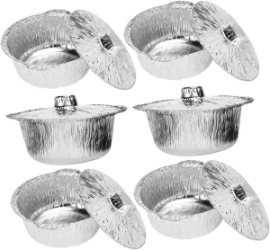 BESPORTBLE Versatile Bbq Tin Foil Pot Set Aluminum Pan Lid Disposible Cooking Pans for Outdoor Camping and Home Use