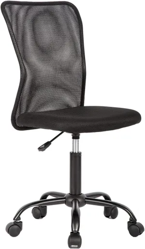 BestMassage Office Chair Cheap Desk Chair Mesh Computer Chair with Lumbar Support No Arms Swivel Rolling Executive Chair for Back Pain,Black 1 Pack