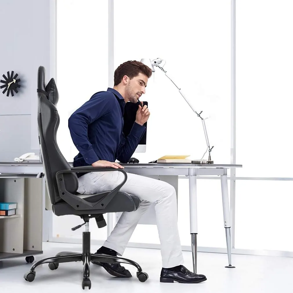 BestOffice Gaming Chair Office Chair Ergonomic Desk Chair Racing Style Gaming Chair with Lumbar Support, Swivel Rolling Base, and Comfortable Padded Seat for Women and Men