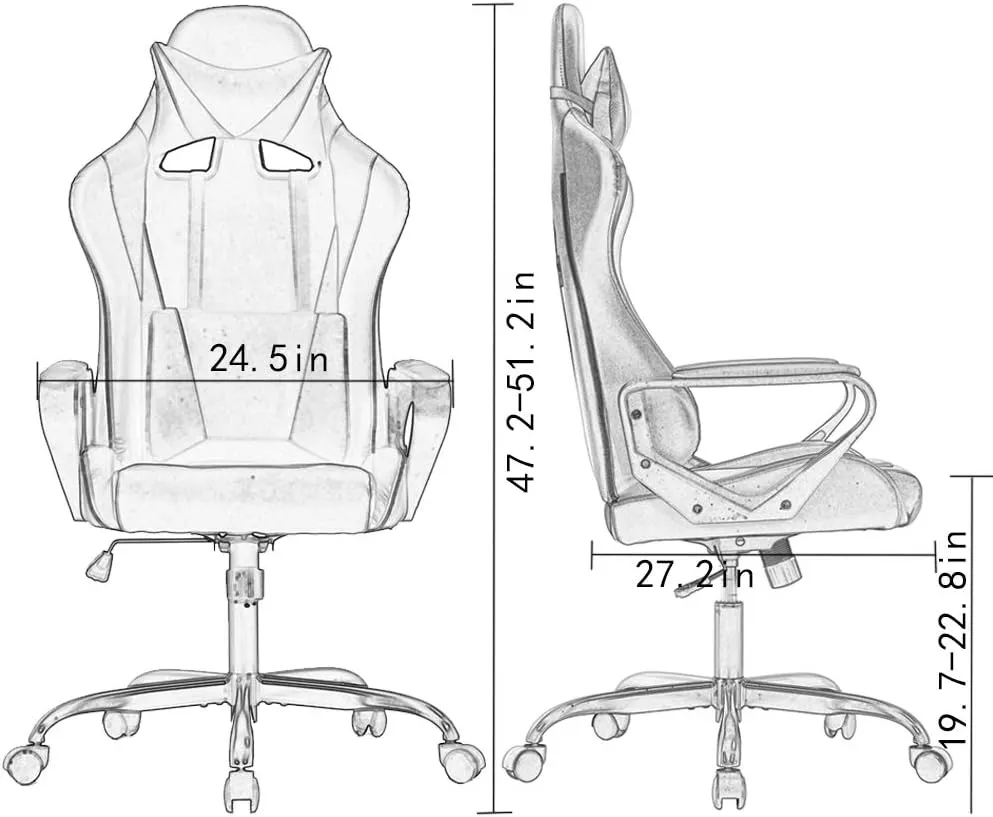 BestOffice Gaming Chair Office Chair Ergonomic Desk Chair Racing Style Gaming Chair with Lumbar Support, Swivel Rolling Base, and Comfortable Padded Seat for Women and Men