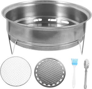 BESTonZON 1 Set Portable Charcoal Grill Bbq Grill with Mesh Pan Barbecue Stove for Outdoor Camping Detachable Legs for Easy Carrying and Cleaning Resistant Design