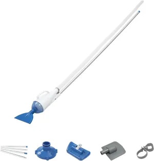 Bestway Flowclear AquaCrawl Above Ground Outdoor Swimming Pool Maintenance Vacuum Cleaner Set with 2 Interchangeable Nozzle Heads and Debris Bag