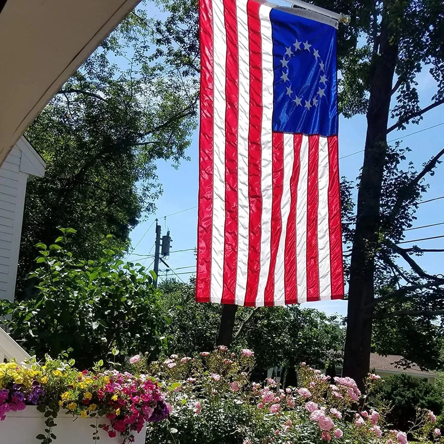 Besty Ross Flag 3x5 Outdoor - Heavy Duty Polyester Tearproof All Weather 13 Stars Flag with Embroidered Stars, Sewn Stripes and Brass Grommets