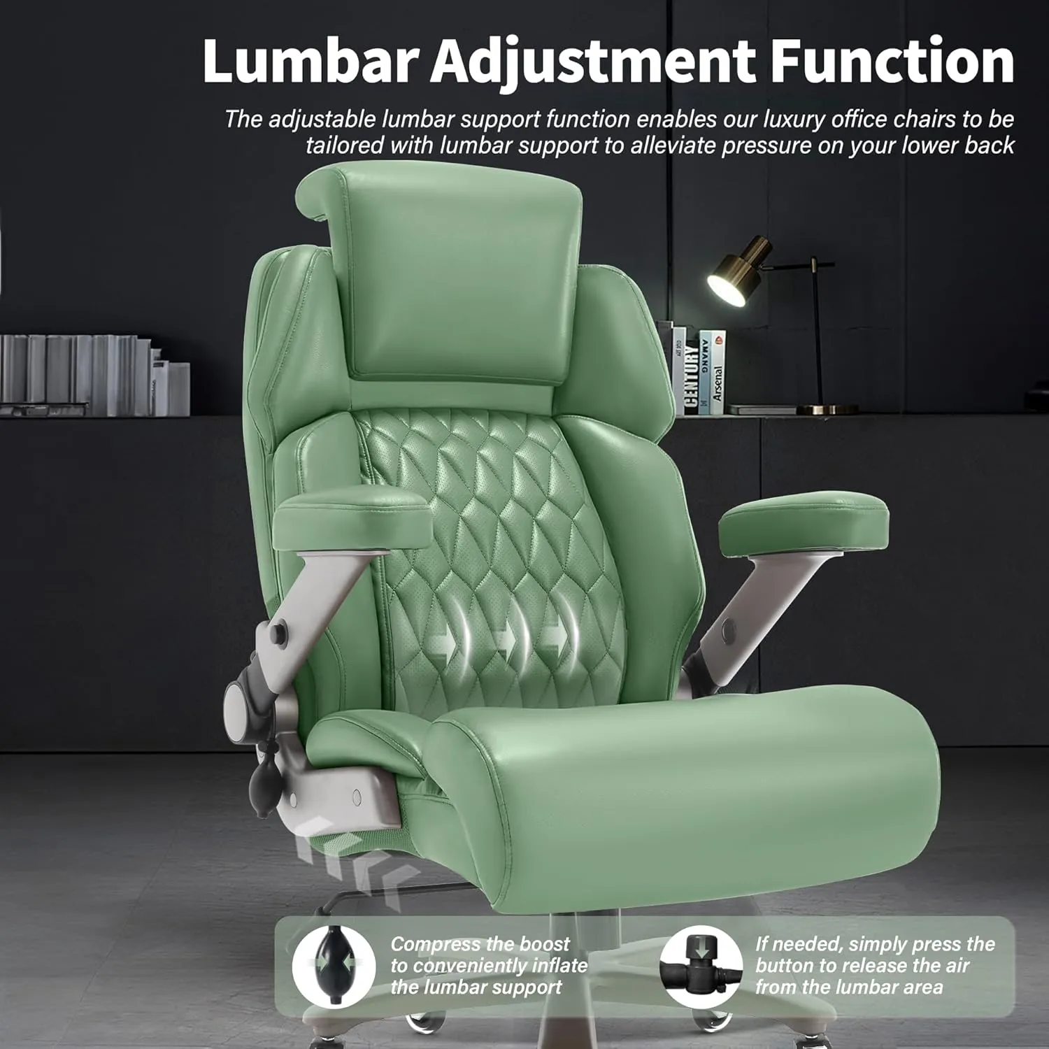 Big and Tall Office Chair 700lbs - Adjustable Headrest&Lumbar Support, 3D Flip Arms, Large Wheels &Heavy Duty Metal Base, Ergonomic High Back Computer Chair Desk Chair, Thick Padded Extra Wide Seat
