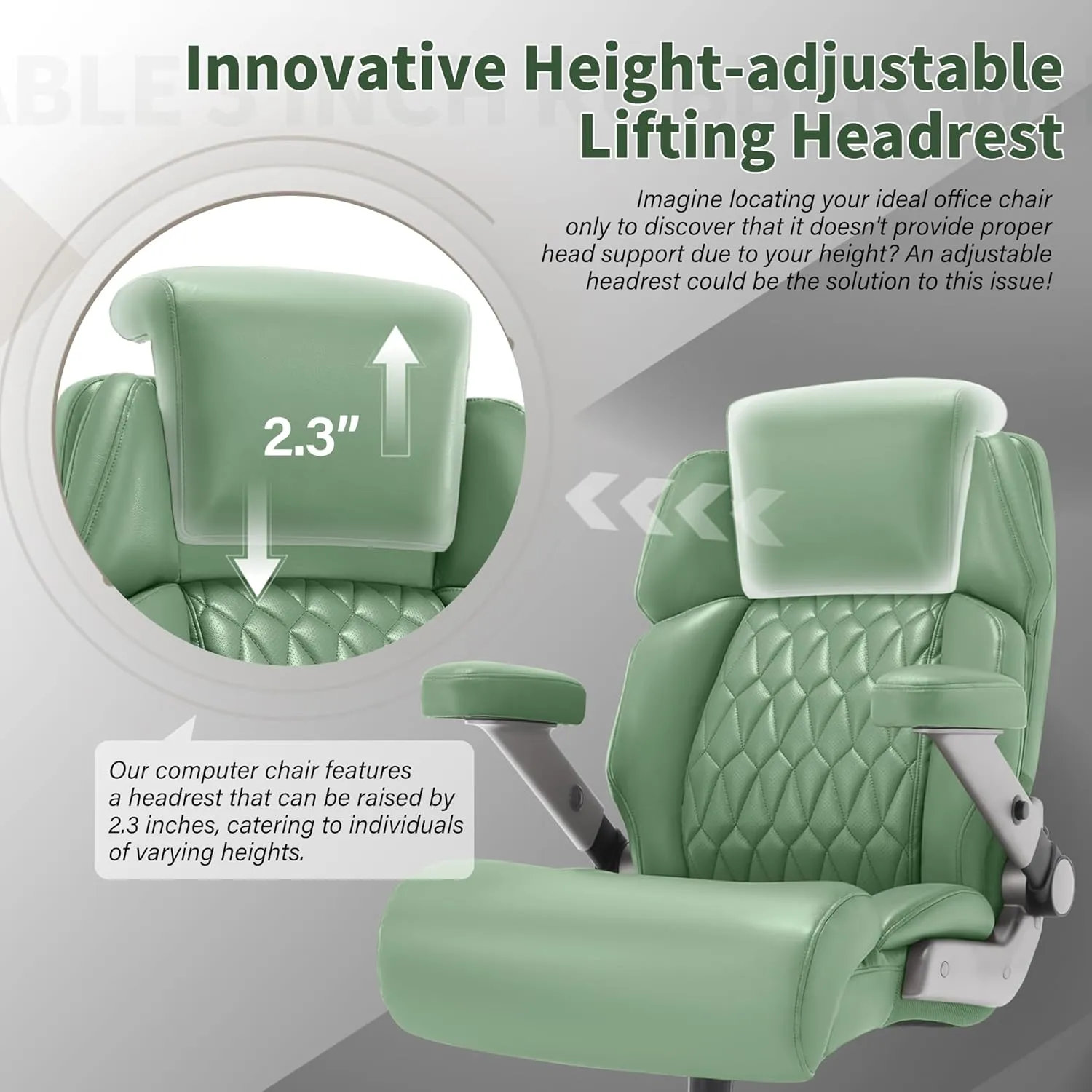 Big and Tall Office Chair 700lbs - Adjustable Headrest&Lumbar Support, 3D Flip Arms, Large Wheels &Heavy Duty Metal Base, Ergonomic High Back Computer Chair Desk Chair, Thick Padded Extra Wide Seat