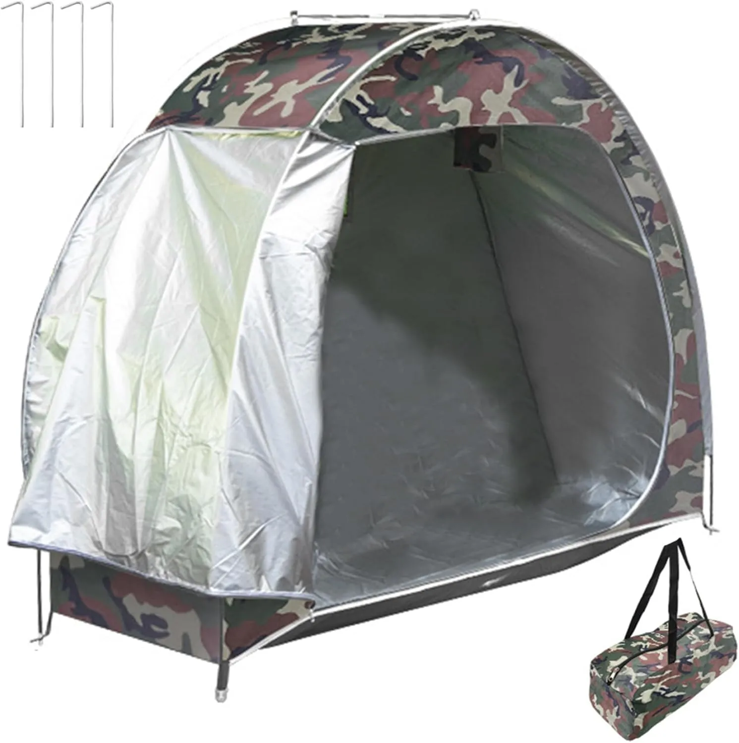 Bike Tent, Waterproof Oxford Portable Bike Storage Tent, Outdoor Storage Built-in Pockets and Ventilation Windows for Outside