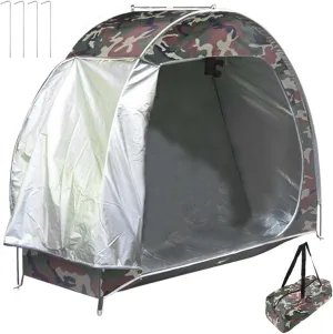 Bike Tent, Waterproof Oxford Portable Bike Storage Tent, Outdoor Storage Built-in Pockets and Ventilation Windows for Outside