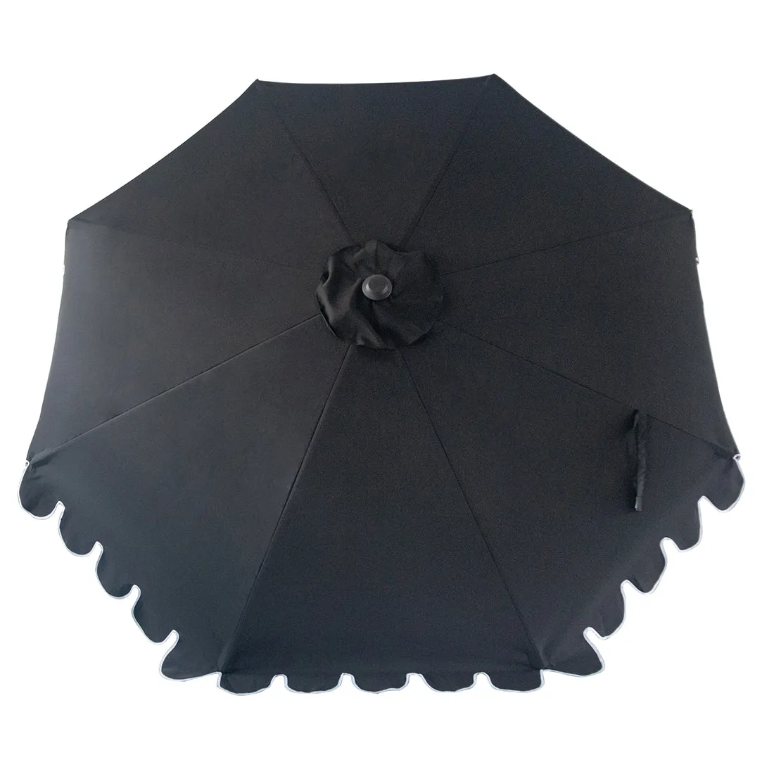 Billy Fresh 3m Midnight Aluminium Umbrella - Black with White Trim