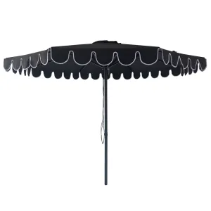 Billy Fresh 3m Midnight Aluminium Umbrella - Black with White Trim