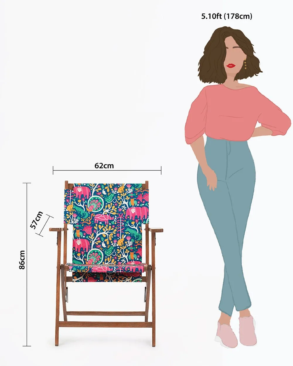 Bistro Folding Chair-Gond Tribal