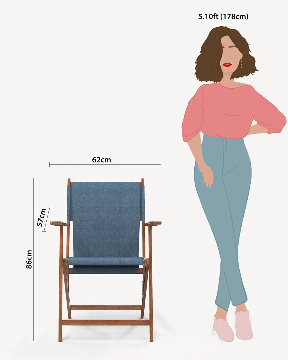 Bistro Folding Chair Sailor Blue