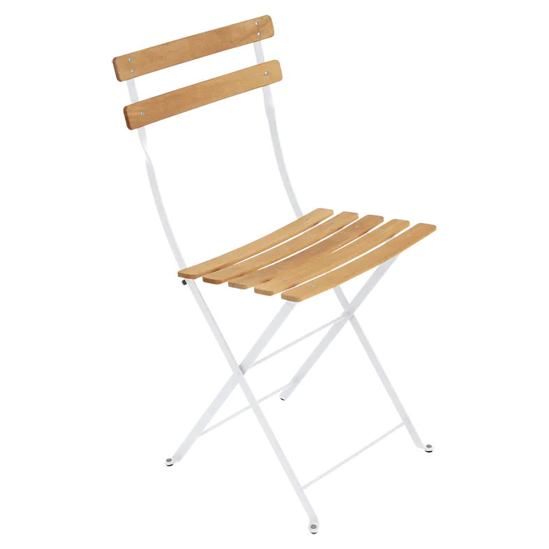Bistro folding chair with beechwood slats white