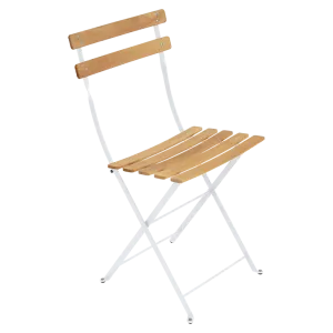 Bistro folding chair with beechwood slats white
