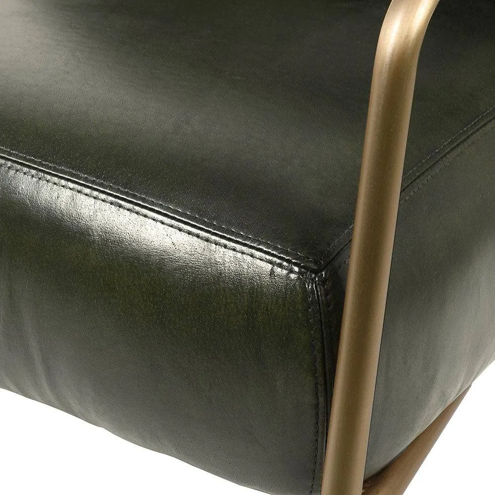 Black Leather Mid Century Style Chair