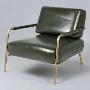Black Leather Mid Century Style Chair