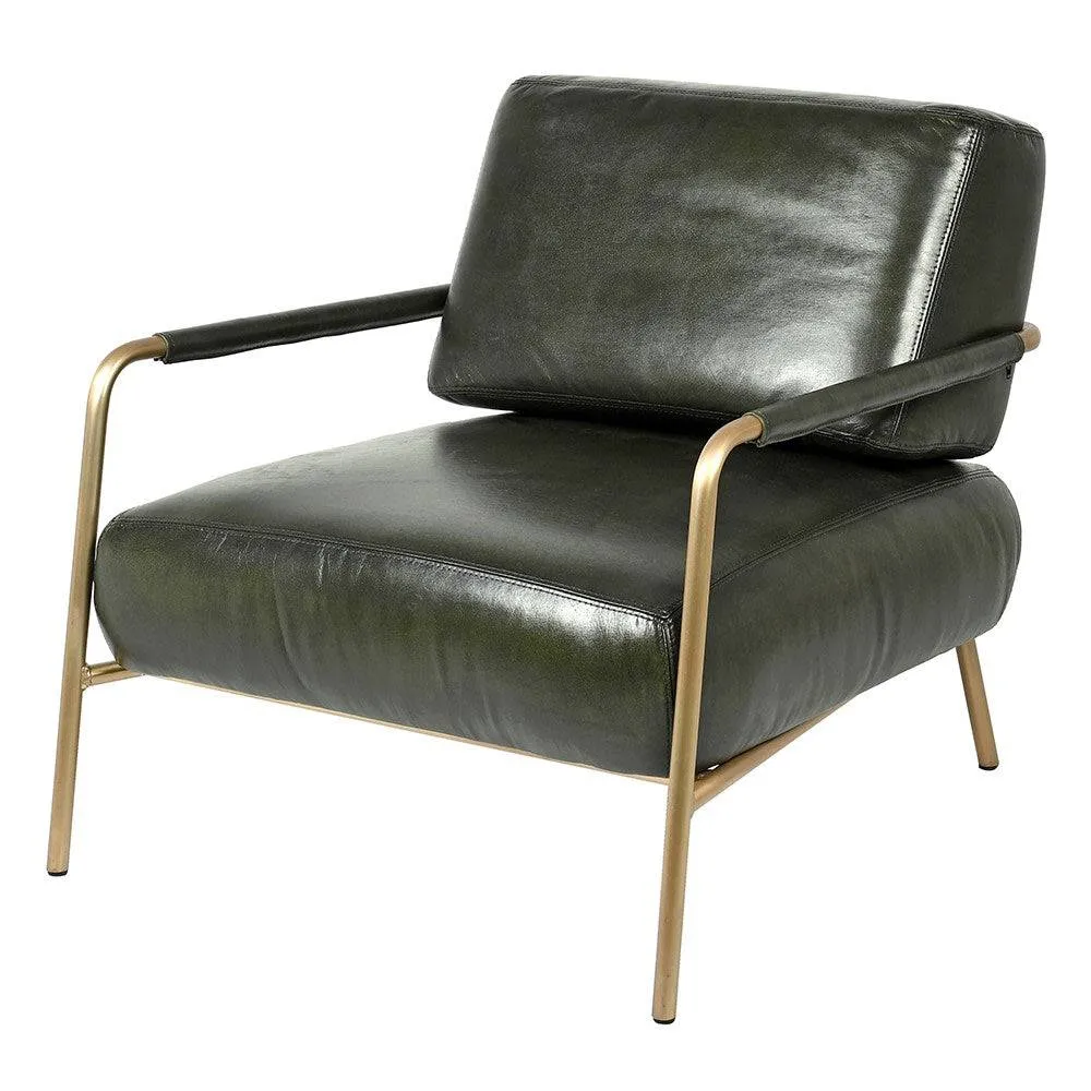 Black Leather Mid Century Style Chair