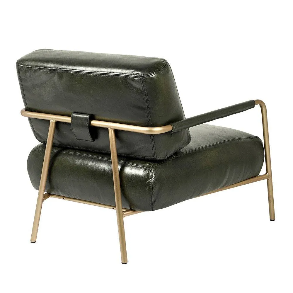 Black Leather Mid Century Style Chair
