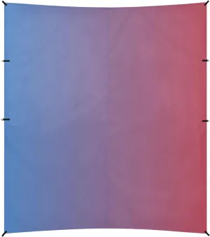 Blue Red Gradient Foldable Beach Canopy UPF50 Lightweight Large Sun Shelter Includes Sand Shovel, Sandbags, Stability Poles for Family Travel