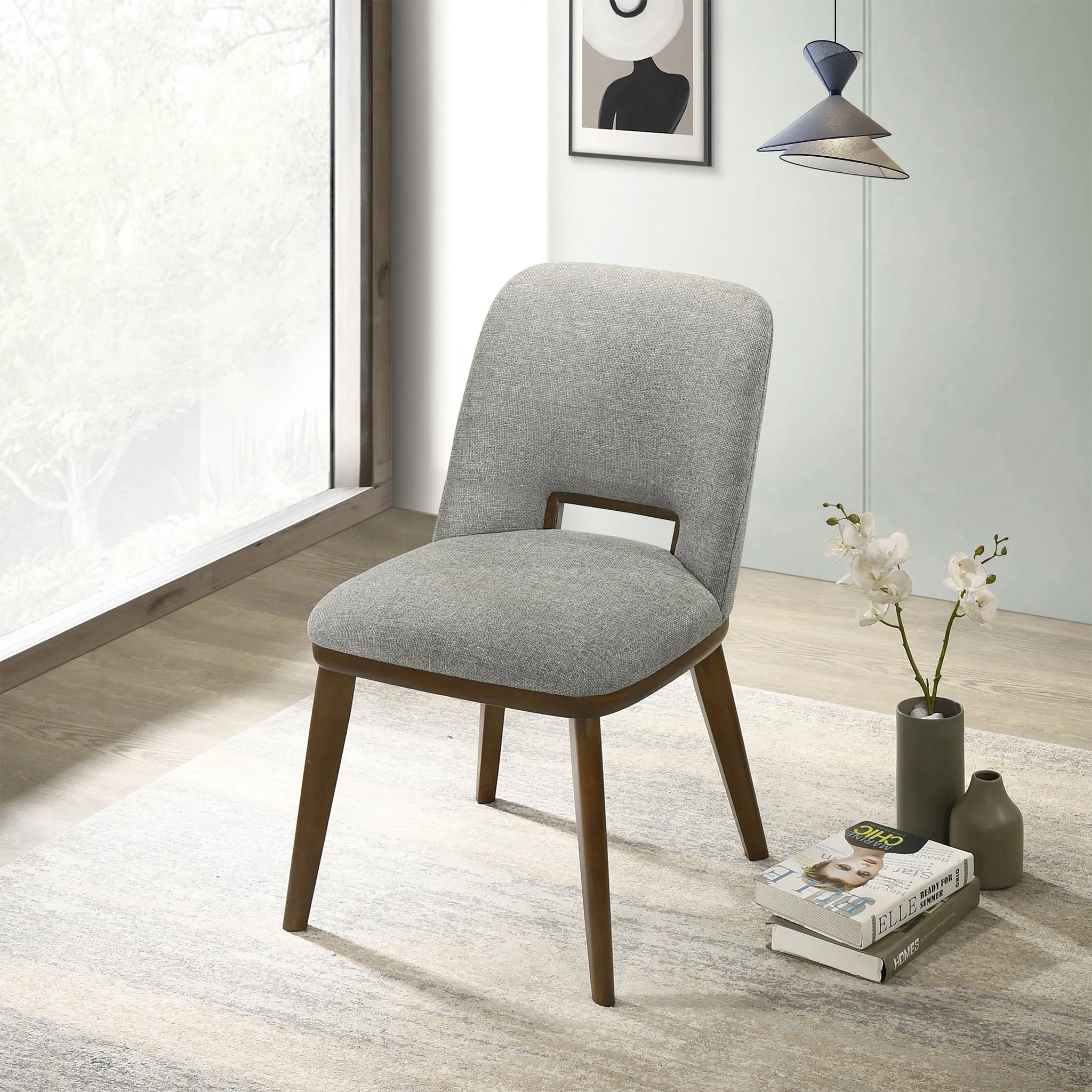 Bonney Light Grey Fabric Dining Chair Set of 2