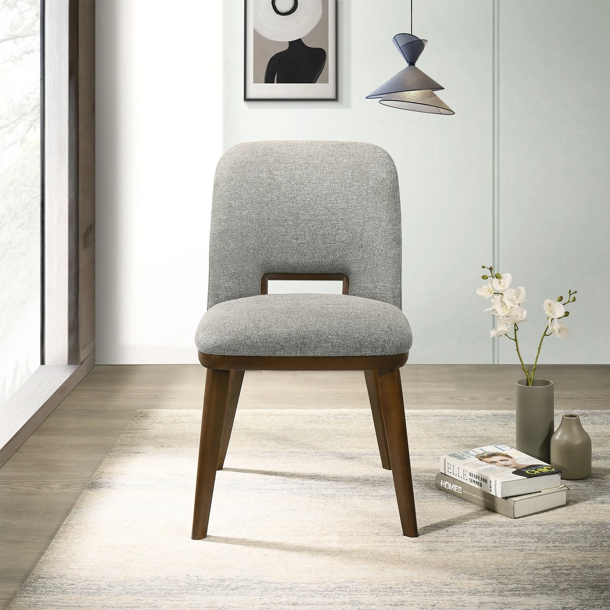 Bonney Light Grey Fabric Dining Chair Set of 2