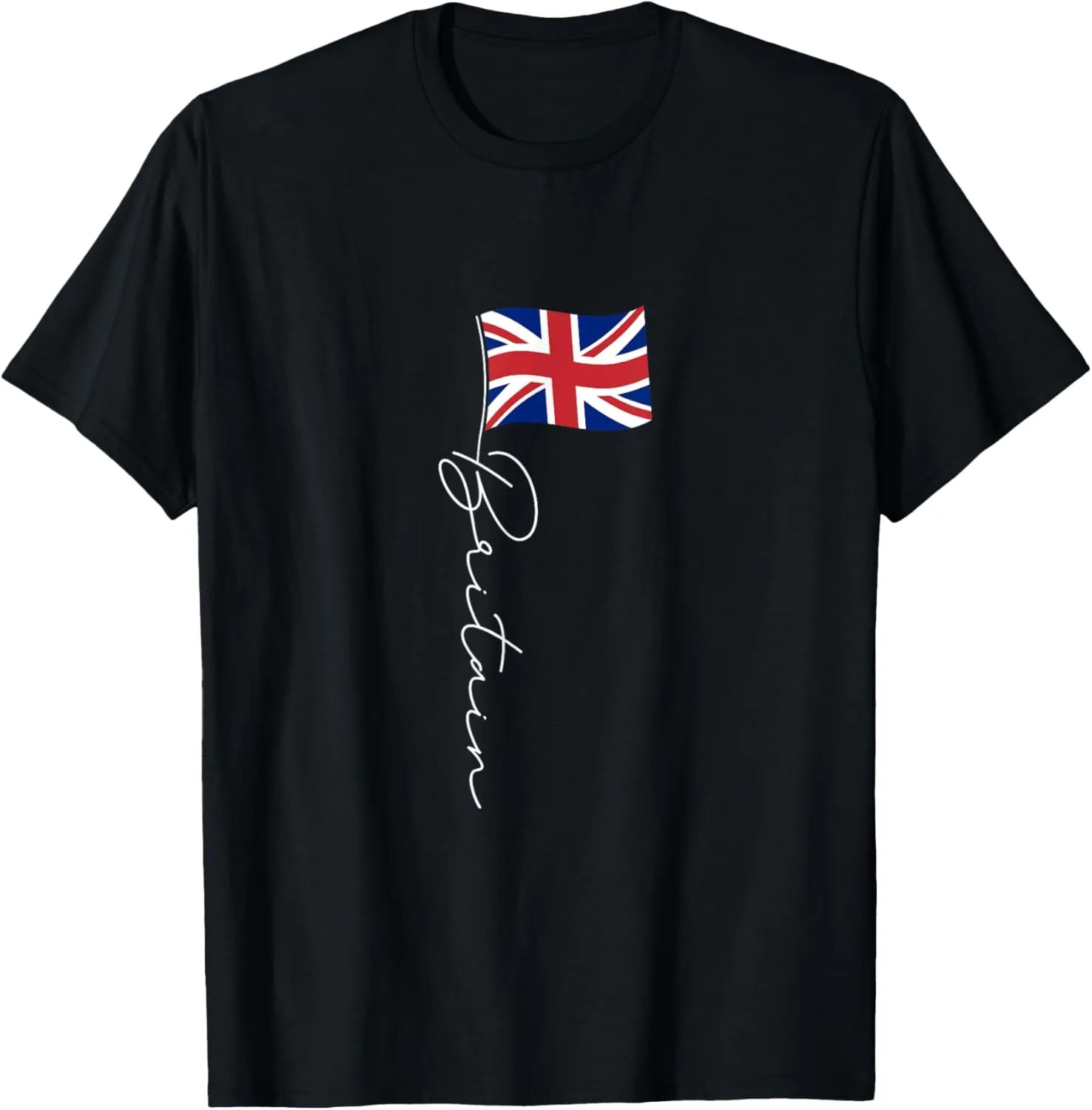 Britain Signature Flag Pole - Elegant Patriotic British Flag T-Shirt