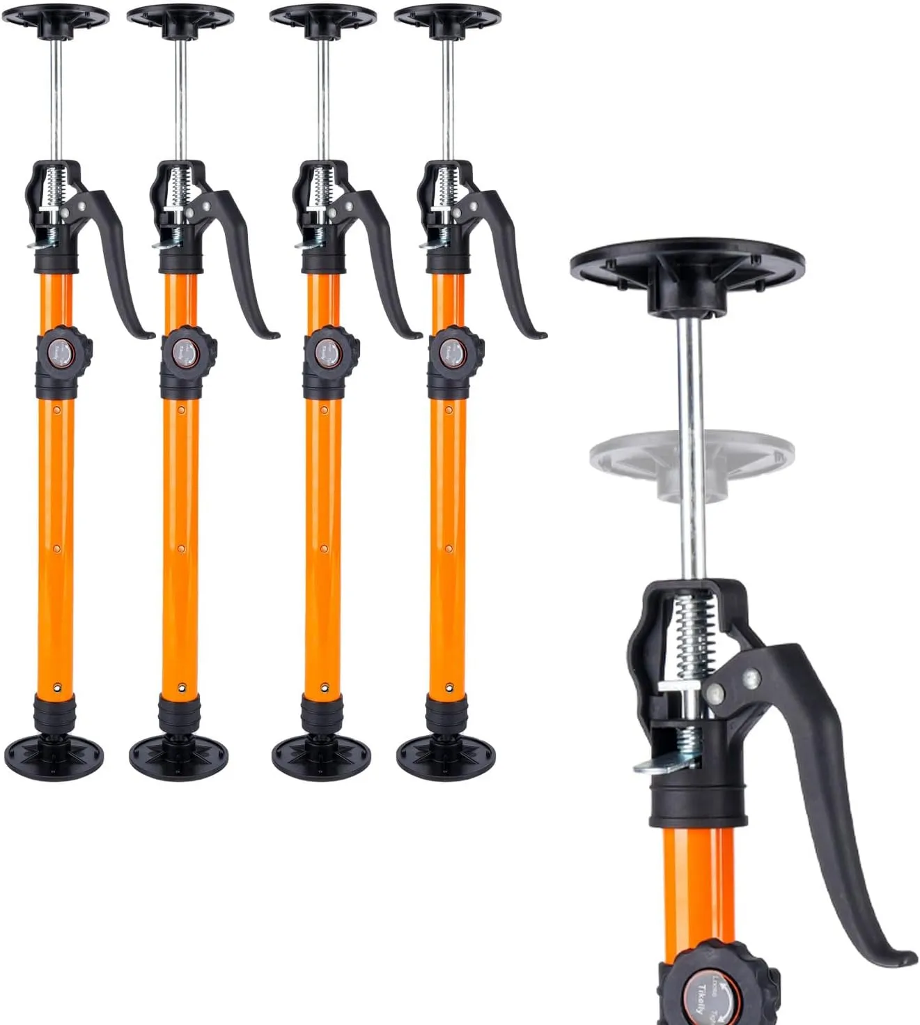 Cabinet Jack for Installing Cabinet Support Rod 3rd Hand Support System Adjustable Support Pole,Extend from 19.29 inch to 43.30 inch,Orange 4 Pack