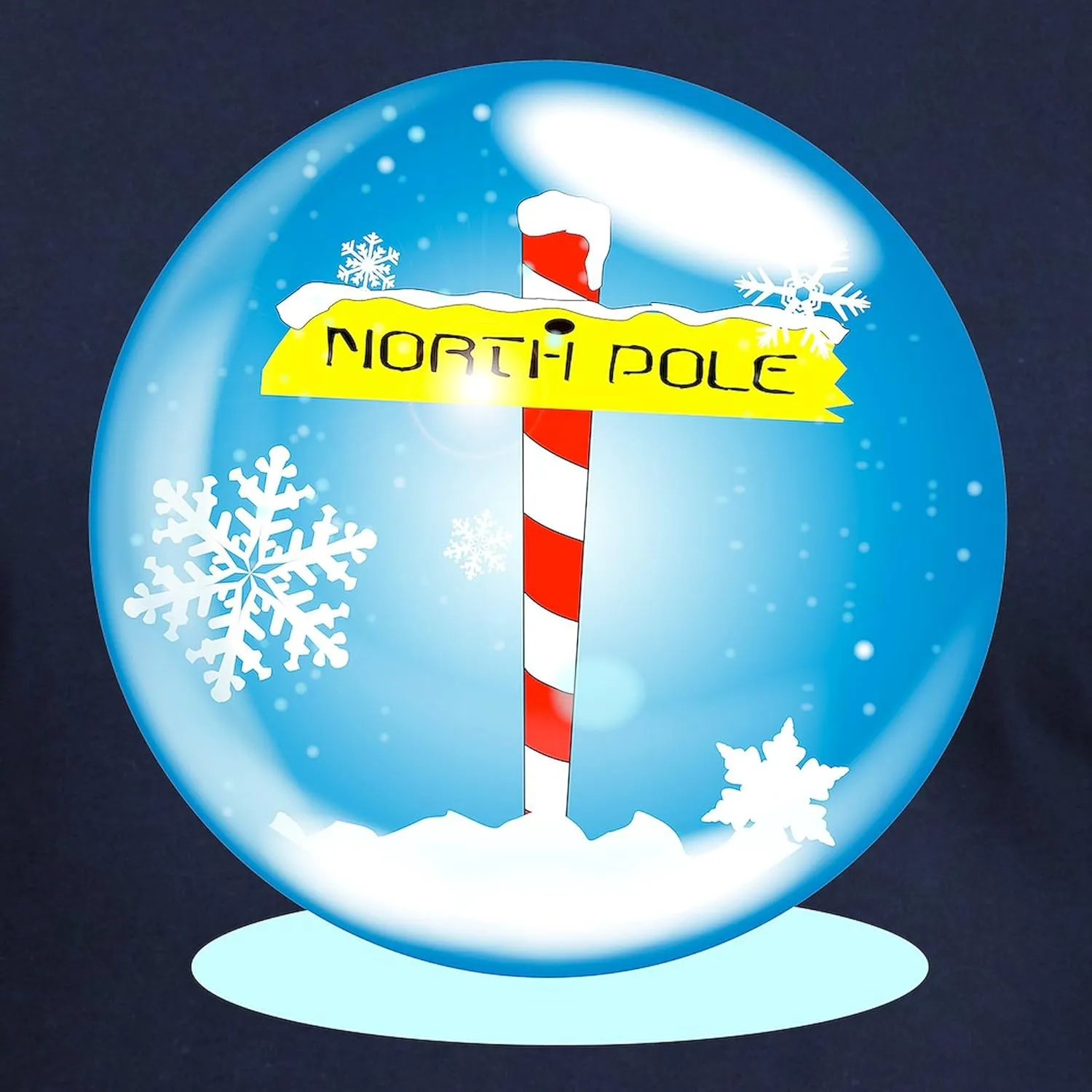 CafePress North Pole Winter Globe T Shirt Men's Fitted Graphic T-Shirt