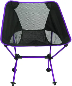 Camping Accessory Outdoor Portable Folding Camping Chair Light Fishing Beach Chair Aviation Aluminum Alloy Backrest Recliner (Color : Purple)
