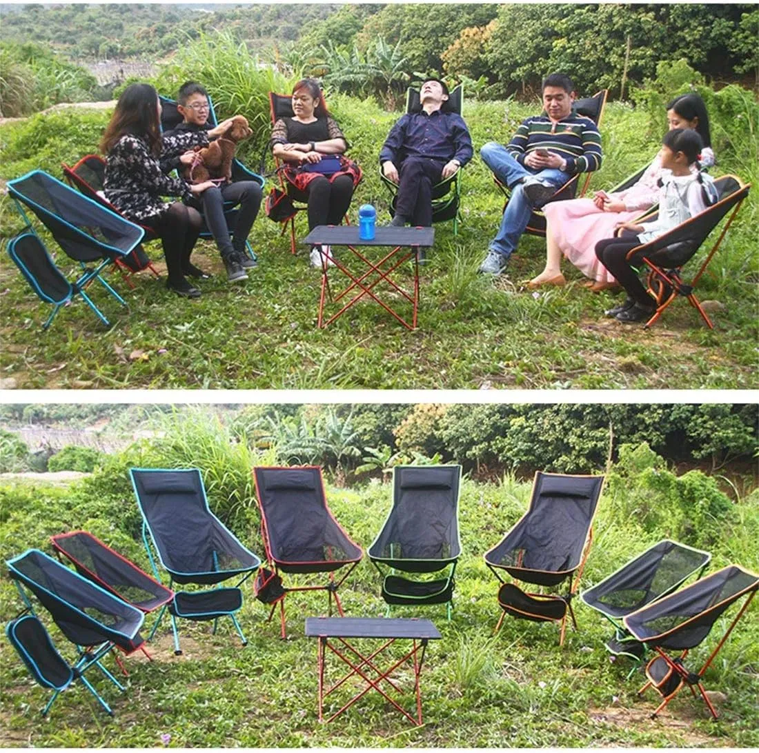 Camping Accessory Outdoor Portable Folding Camping Chair Light Fishing Beach Chair Aviation Aluminum Alloy Backrest Recliner (Color : Purple)