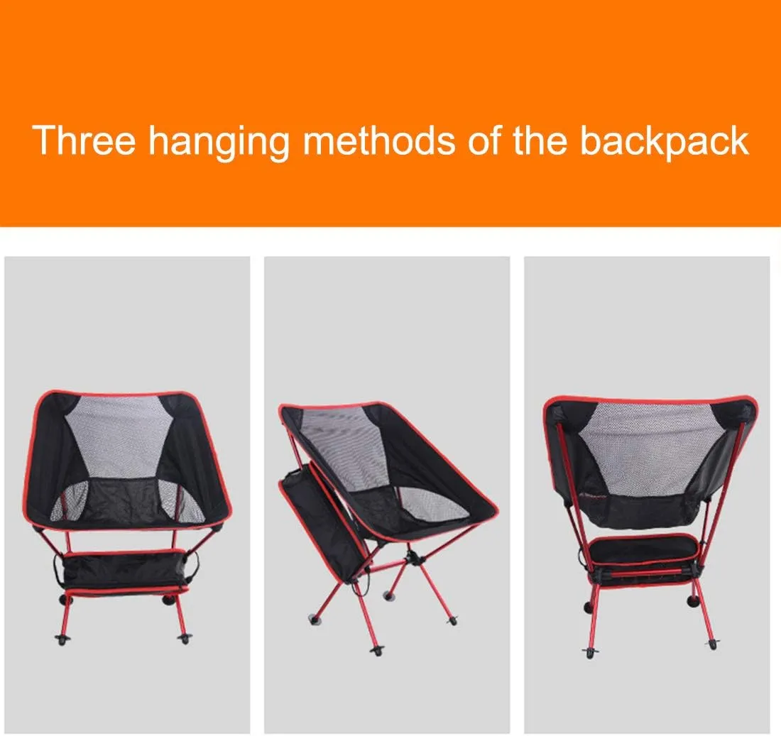Camping Accessory Outdoor Portable Folding Camping Chair Light Fishing Beach Chair Aviation Aluminum Alloy Backrest Recliner (Color : Purple)