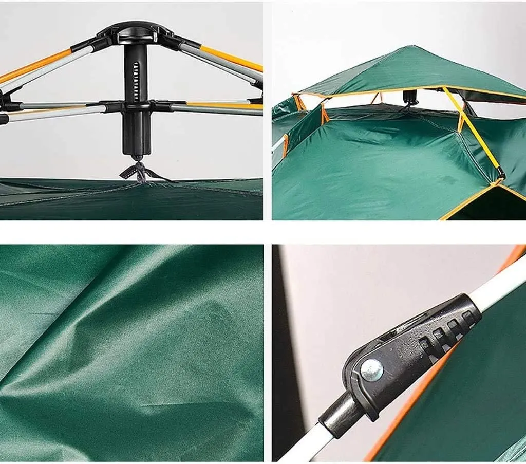 Camping Automatic Immediate Pop Up Tent, 3-4 People Family Tent, Outdoor Thicken Rainproof Lightweight Dome Tent,Green