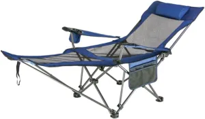 Camping Chair Camp Chair Outdoor Camping Chair Folding Chair Recliner Break Relax Lounger Chairs Garden Balcony Fishing Hiking Folding Chairs Outdoor Fishing Chair,Blu 85 * 153 * 88cm