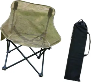 Camping Chair Folding Chair Breathable Outdoor Furniture Stable with Storage Bag for Adults for Travel BBQ Garden Backpacking, Khaki